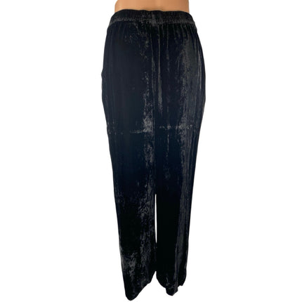 Elie Tahari Black Velvet Velour High Waisted Tapered Trousers Joggers Pants Sz M