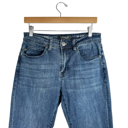 Liverpool Mens Blue Relaxed Straight High Waist Medium Wash Denim Jeans Pants 31