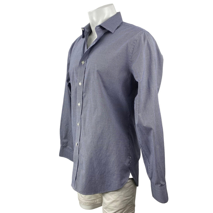 J.Crew Ludlow Men Blue Gingham Check Long Sleeve Slim Button Up Dress Shirt 16.5
