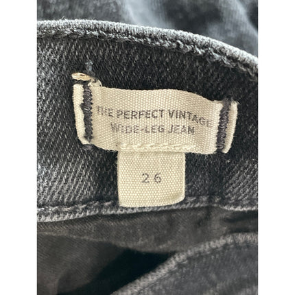 Madewell Perfect Vintage Womens Black High Rise Wide Leg Denim Jeans Pants Sz 26