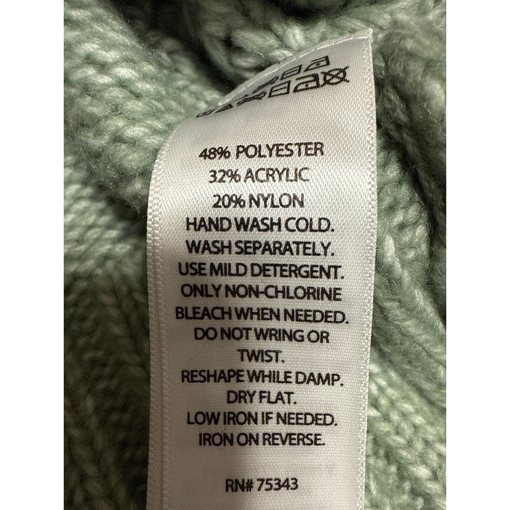 Sincerely Jules Women's Green Cable Knit Long Sleeve Quarter Zip Sweater Top S