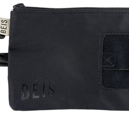 Beis Black Nylon Travel Pet Leash with Removable Poop Bags Pouch Wristlet