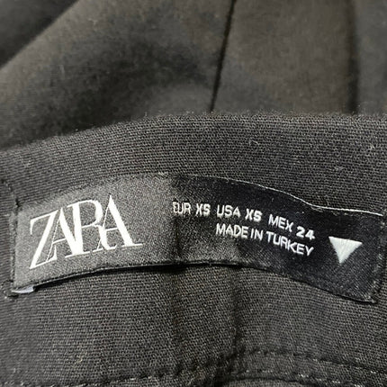 Zara Women's Black High Waisted Flared Bootcut Cropped Trousers Pants Size XS