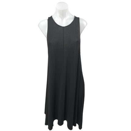 Zara Black Sleeveless Cami Camisole Tank Round Neck Mini Shift Dress Size M