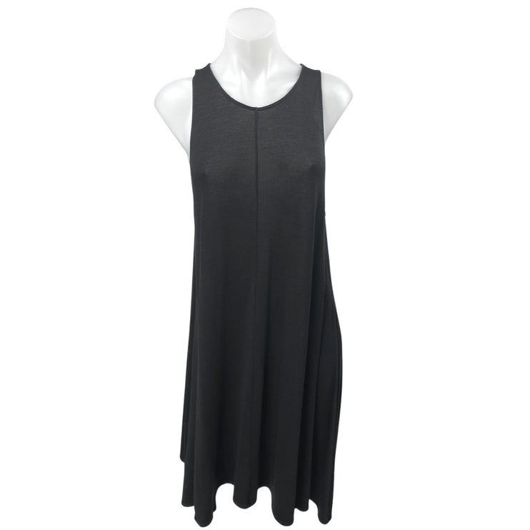 Zara Black Sleeveless Cami Camisole Tank Round Neck Mini Shift Dress Size M