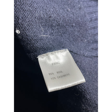 Parke Womens Navy Blue Wool Cashmere Long Sleeve Crew Neck Sweater Top Size L/XL