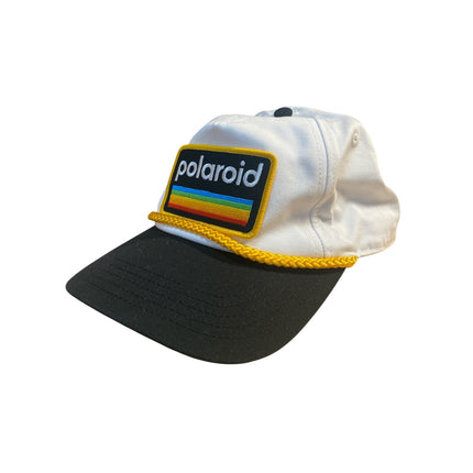 American Needle Polaroid Roscoe White Adjustable Snap Back Baseball Hat Cap OS