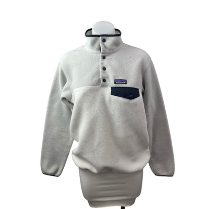 Patagonia Synchilla Snap-T Fleece Women's White Long Sleeve Sweater Top Size S