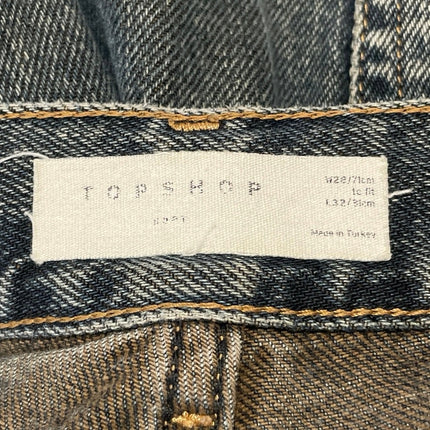 Topshop Women's Blue Washed High Waisted Loose Straight Leg Denim Jeans Size 28
