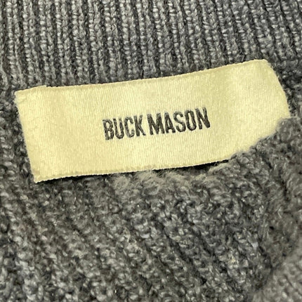 BUCK MASON Men's Gray Long Sleeves Ribbed Knit Crew Neck Pullover Sweater Top L
