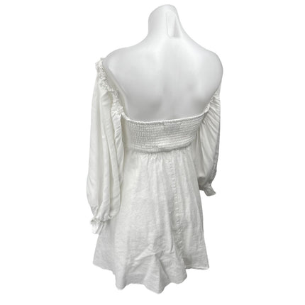 Lulus White Puff Long Sleeve Square Neck Mini A-Line Fit & Flare Dress Brie Lulus White Puff Long Sleeve Square Neck Mini A-Line Fit & Flare Dress Brie