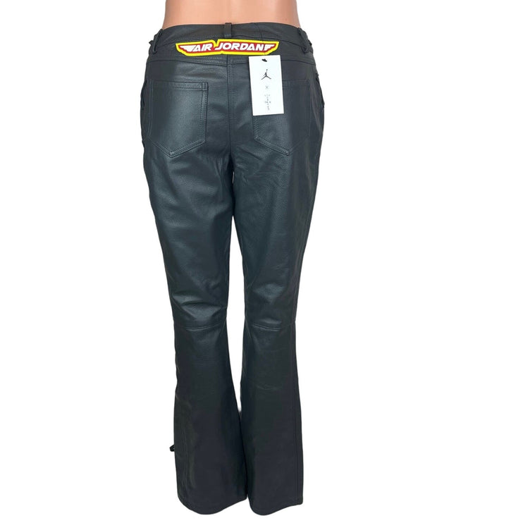 NEW $400 Nike Jordan x Travis Scott Cactus Jack Genuine Leather Moto Pants Sz 2