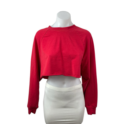 Alo Yoga Red Yoga Gym Workout Athletic Activewear Crop Sweater Sweatshirt Top S