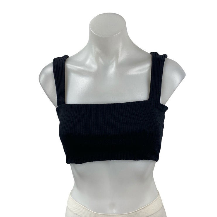 Farm Rio Women's Ribbed Knit Square Neck Sleeveless Brami Cami Crop Top Size S