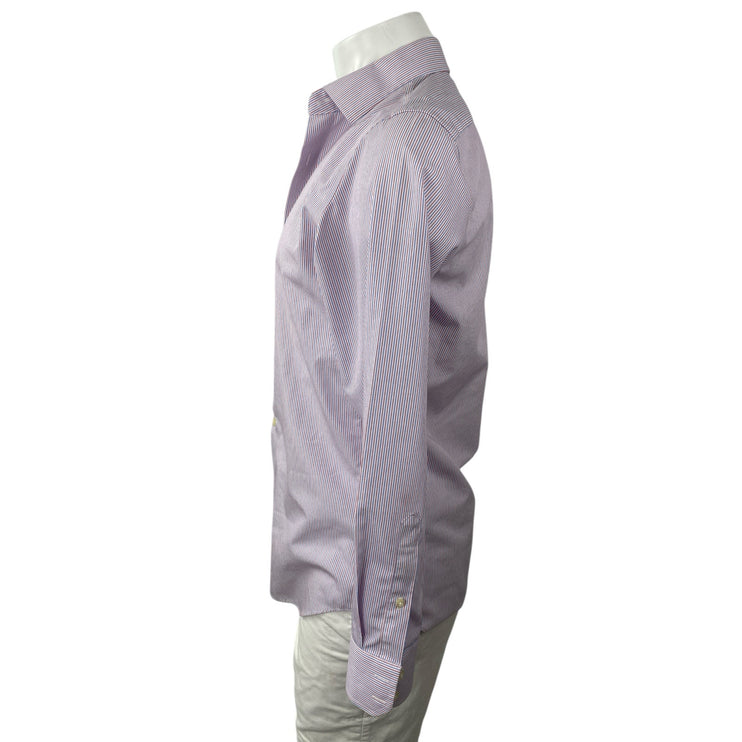 Banana Republic Men's Striped Collared Long Sleeve Slim Button Down Shirt Top S