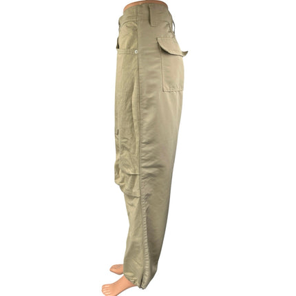 Oak + Fort Double Faced Beige High Rise Wide Leg Drawcord Baggy Trousers Pants 4