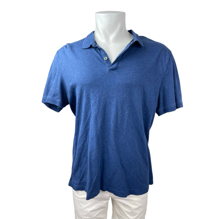 Banana Republic Luxury Touch Men's Blue Short Sleeve Golf Polo Shirt Top Size XL