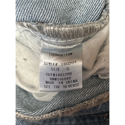 Signature 8 Womens Blue Distressed High Waist Wide Leg Baggy Denim Jeans Pants S