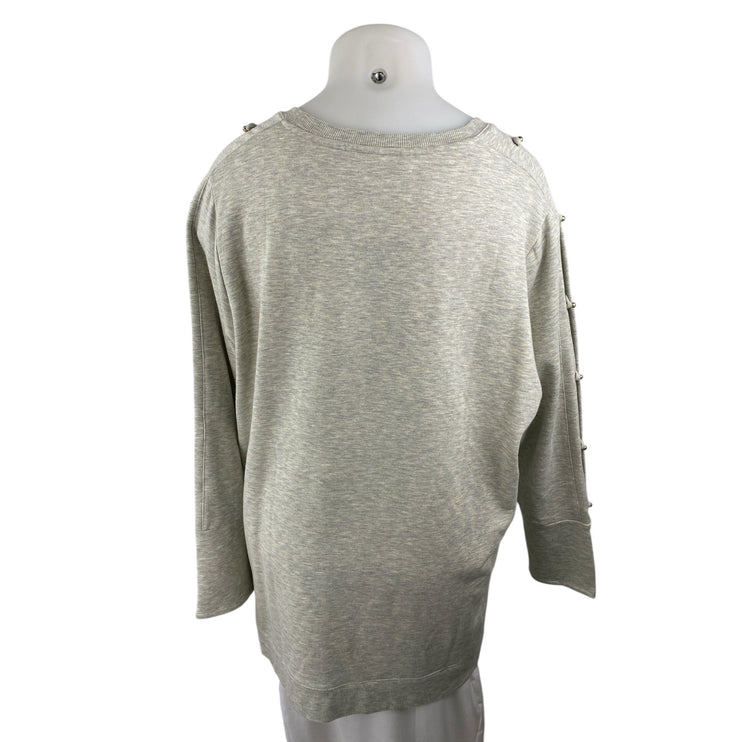 Soft Surroundings Gray Crew Neck Long Sleeve Tunic Sweatshirt Sweater Top Sz 3X
