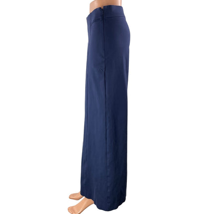 Ann Taylor Women's Navy Blue High Waisted Wide Leg Baggy Trousers Pants Size 4