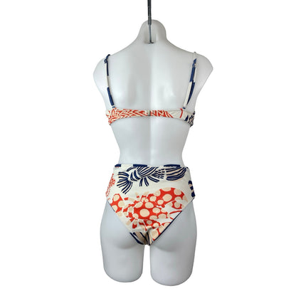 Farm Rio Mixed Lobsters Underwire Bandeau High Waist 2 Pc Bikini Set Swimwear L