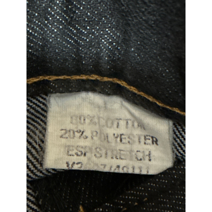 Women's Black Naruto Patchworks High Waisted Straight Leg Denim Jeans Pants 36