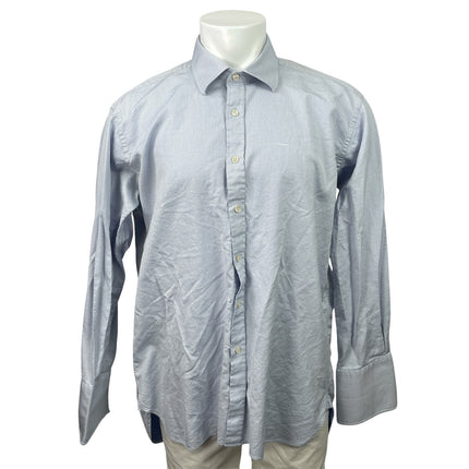 Charles Tyrwhitt Men's Blue Dots Long Sleeve Collared Button Down Shirt Top 44
