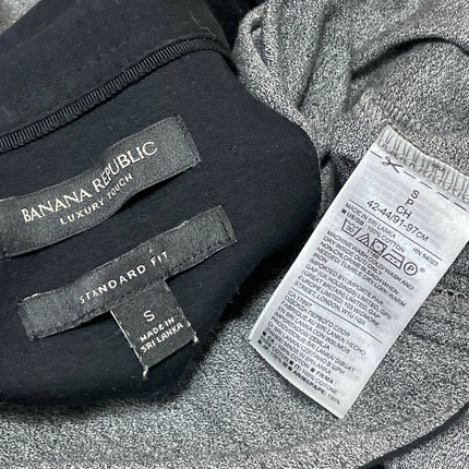 Banana Republic Luxury Touch Gray Short Sleeves Standard Fit Polo Shirt Top Sz S
