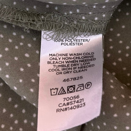 Ann Taylor LOFT Green Polka Dots Short Sleeve Ruffle Babydoll Blouse Top Size S