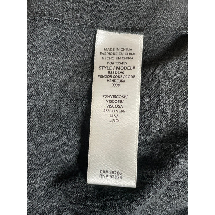 NEW Nordstrom Splendid Black Linen Sleeveless Open Back Cami Tiered Maxi Dress M