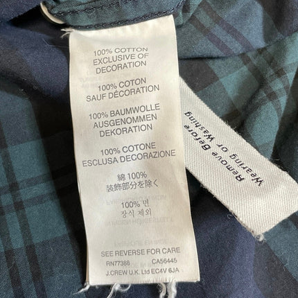 J.Crew Check Plaid Beaded Collared Long Sleeve Button Down Shirt Blouse Top Sz 2