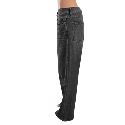 Madewell Women's Black High Waisted Palazzo Wide Leg Denim Jeans Pants Size 26