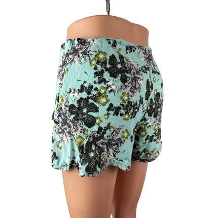 Free People Fiona Women's Green Floral Mid Rise Casual Lounge Flutter Shorts 4