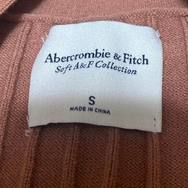 Abercrombie & Fitch Brown Long Sleeve Ribbed Knit Button Up Cardigan Sweater S