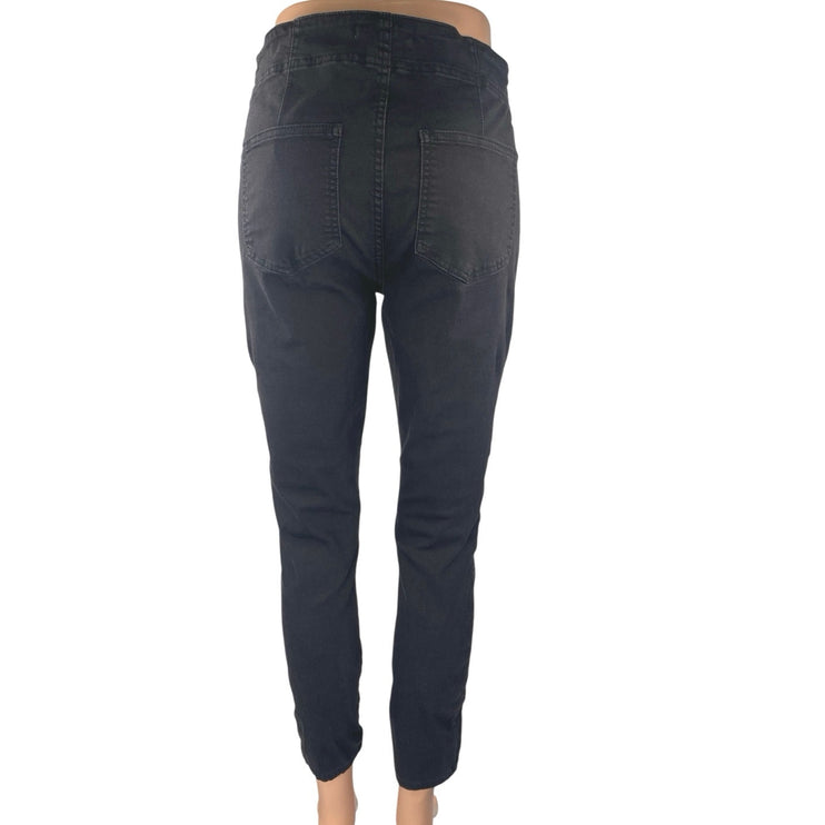 Pistola Women's Black Skinny Leg High Waist Lace Up Denim Jeans Pants Size Sz 29