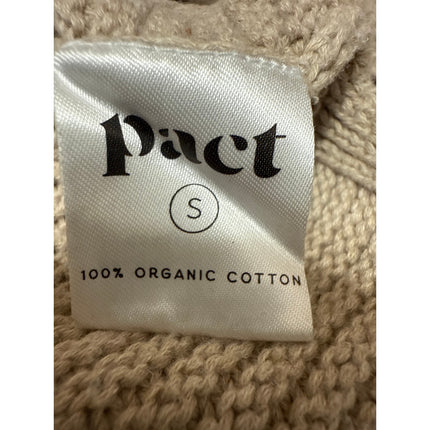 Pact Women's Cream Rib Knit High Neck Long Sleeve Oversized Sweater Top Size S