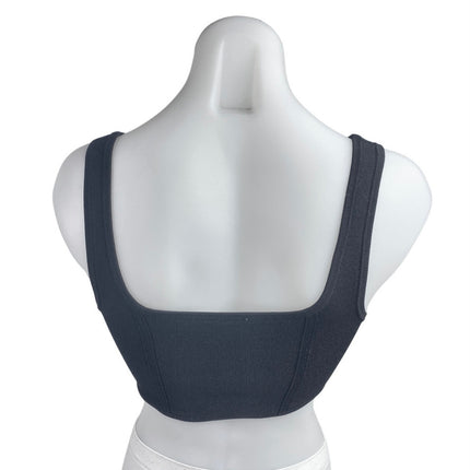 Aritzia Babaton Black Sleeveless Sculpt Rib Corset Bustier Tank Crop Top Size S