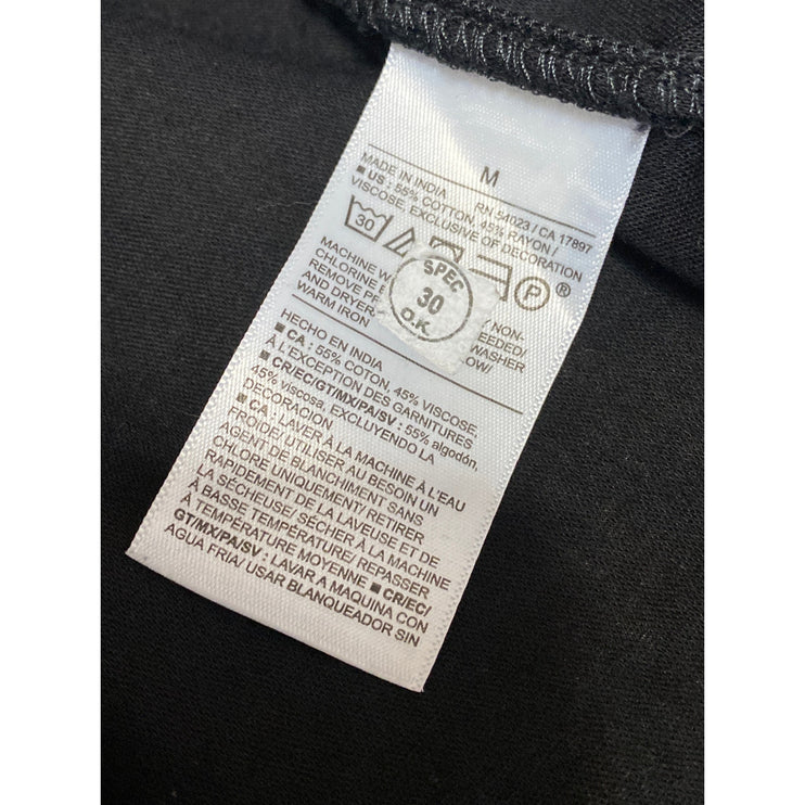 Old Navy Black White Embroidered Trim Short Sleeve V Neck A Line Mini Dress M