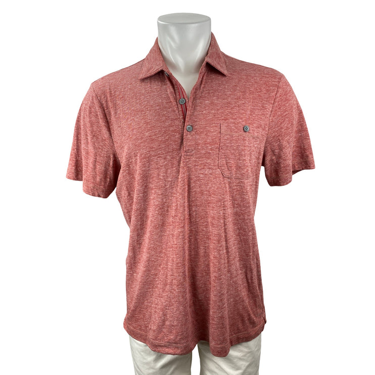 Banana Republic The Vintage T Men's Red Heather Pocket Polo Shirt Top Size L