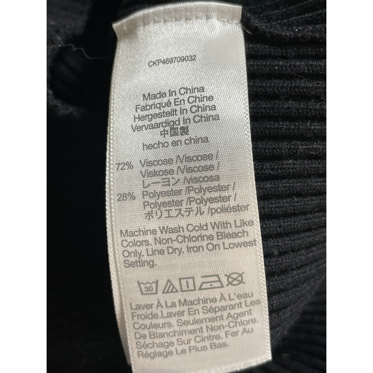 Madewell Women's Black Ribbed Knit Square Neck Sculpt T Shirt Crop Top Size S