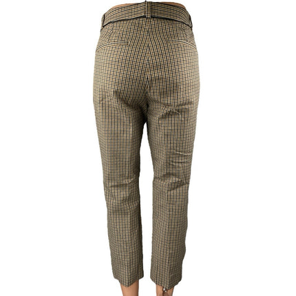 Banana Republic Sloan Women's Tan Plaid High Rise Tapered Trousers Pants Size 6