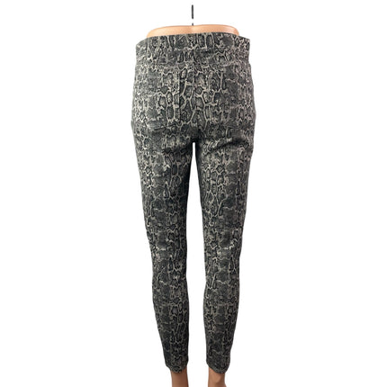 Spanx Women's Black Snakeskin Print High Waist Skinny Jean-ish Leggings Pants M