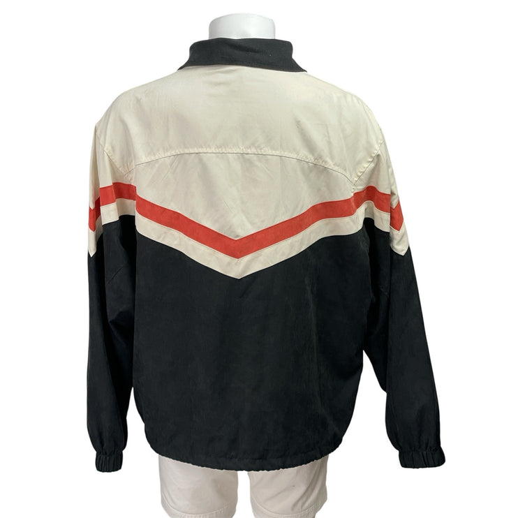 Honor The Gift Brushed Poly Track Black White Long Sleeve Anorak Coat Jacket L