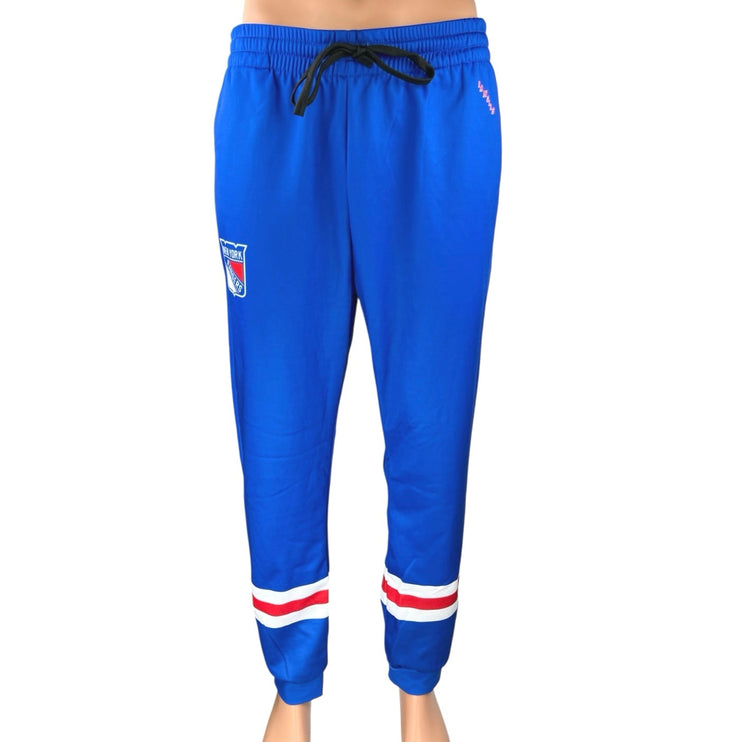 Calhoun Men's Blue Striped Logo Tapered Athletic Jogger Sweat Pants Size L