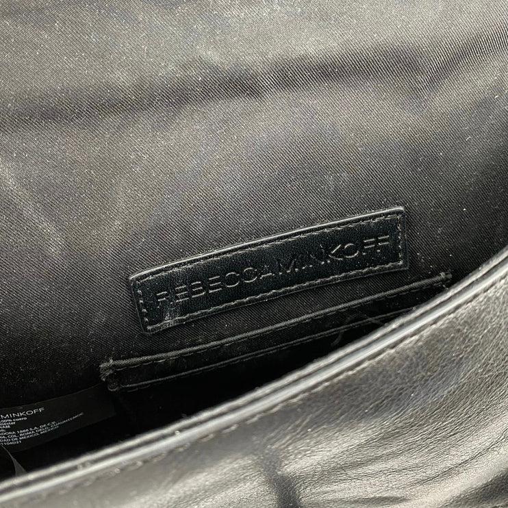 Rebecca Minkoff Chevron Quilted Love Chain Crossbody Clutch Purse Handbag OS