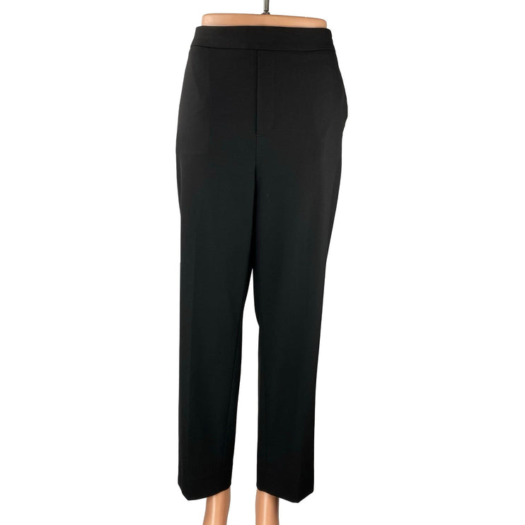 Banana Republic Hayden Black High Rise Straight Wide Leg Trousers Dress Pants 12
