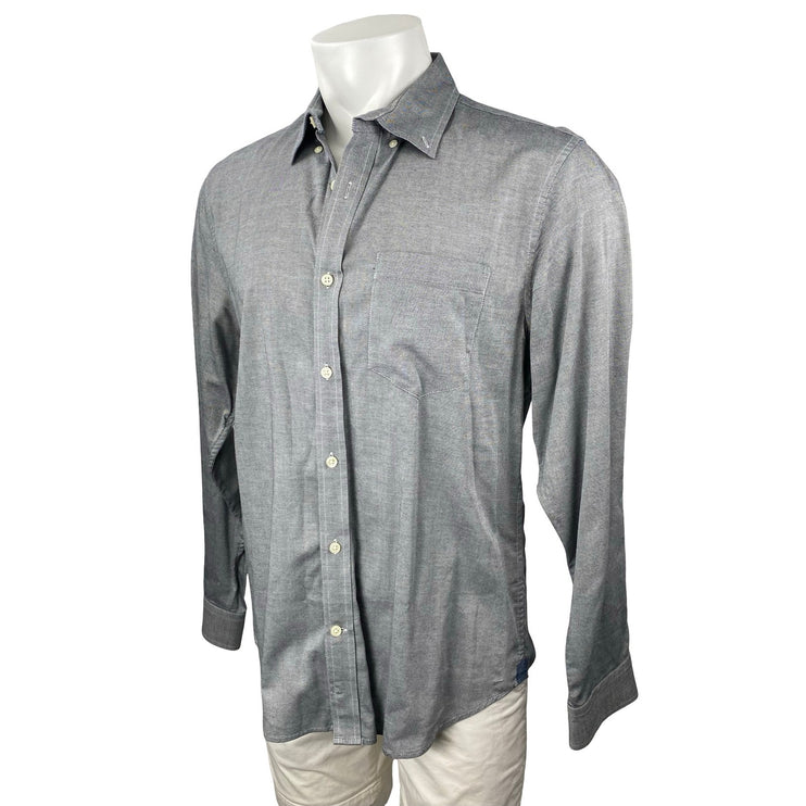 Banana Republic Gray Collared Long Sleeve Chest Pocket Button Down Shirt Top L