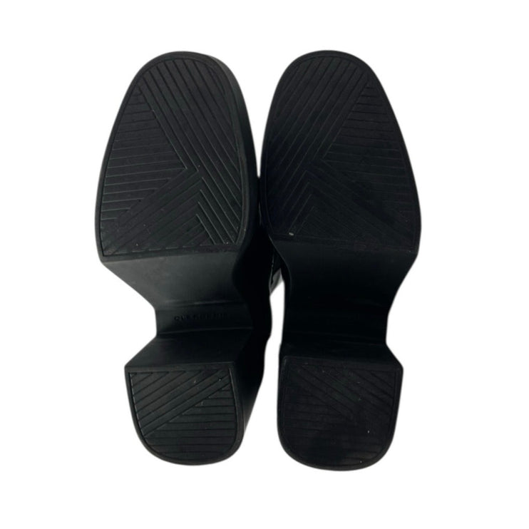 Clergerie Noam Womens Black Leather Lace Up Block Heels Platform Ankle Boots 7.5