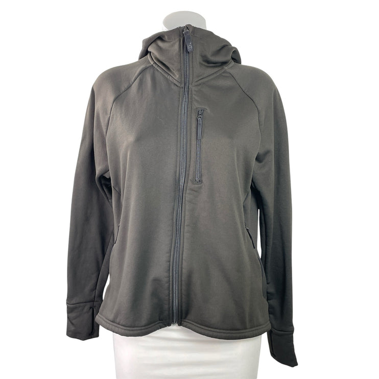 H&M Move Women's Dark Gray Mid Layer Hoodie Hooded Full Zip Coat Jacket Size L