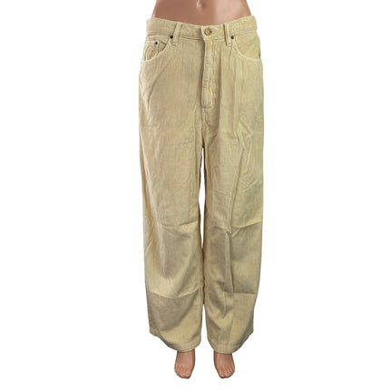 Urban Outfitters BDG Beige Corduroy High Waisted Wide Leg Baggy Pants Size 31